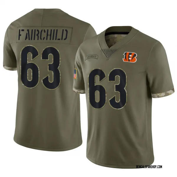 Youth Dylan Fairchild Cincinnati Bengals Limited Olive 2022 Salute To Service Jersey