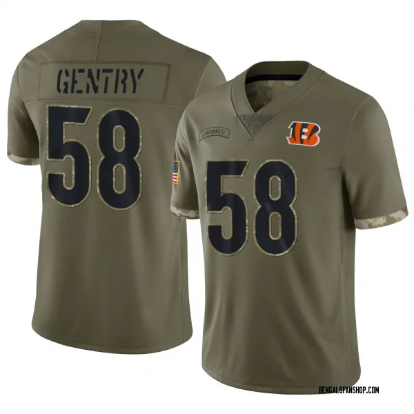 Youth Eric Gentry Cincinnati Bengals Limited Olive 2022 Salute To Service Jersey