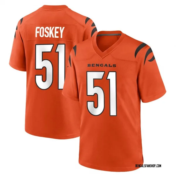 Youth Isaiah Foskey Cincinnati Bengals Game Orange Jersey