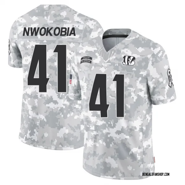 Youth Isaiah Nwokobia Cincinnati Bengals Limited Arctic Camo 2024 Salute to Service Jersey