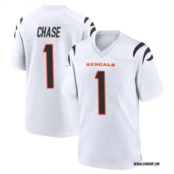 Youth Ja'Marr Chase Cincinnati Bengals Game White Jersey
