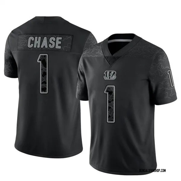 Youth Ja'Marr Chase Cincinnati Bengals Limited Black Reflective Jersey
