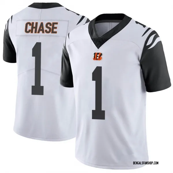 Youth Ja'Marr Chase Cincinnati Bengals Limited White Color Rush Vapor Untouchable Jersey