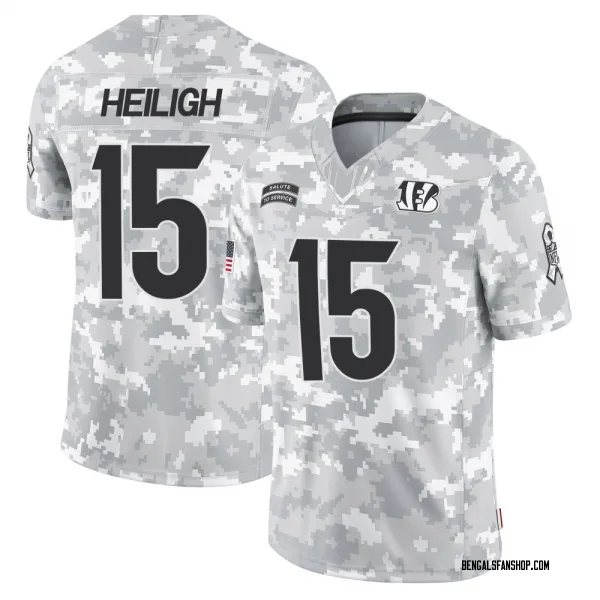 Youth Jaivon Heiligh Cincinnati Bengals Limited Arctic Camo 2024 Salute to Service Jersey