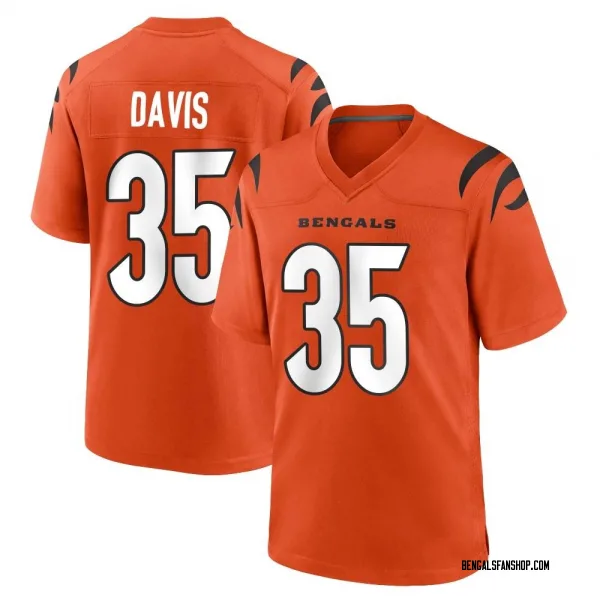 Youth Jalen Davis Cincinnati Bengals Game Orange Jersey