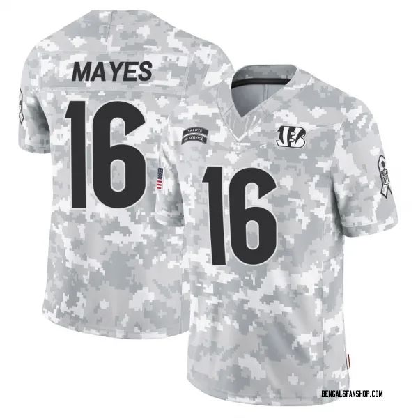 Youth Jamoi Mayes Cincinnati Bengals Limited Arctic Camo 2024 Salute to Service Jersey