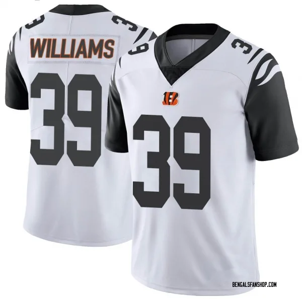 Youth Jarveon Williams Cincinnati Bengals Limited White Color Rush Vapor Untouchable Jersey