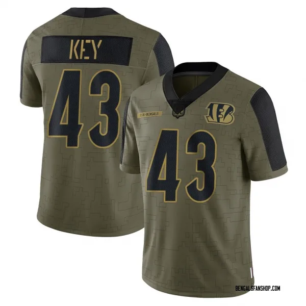 Youth Jaylen Key Cincinnati Bengals Limited Olive 2021 Salute To Service Jersey