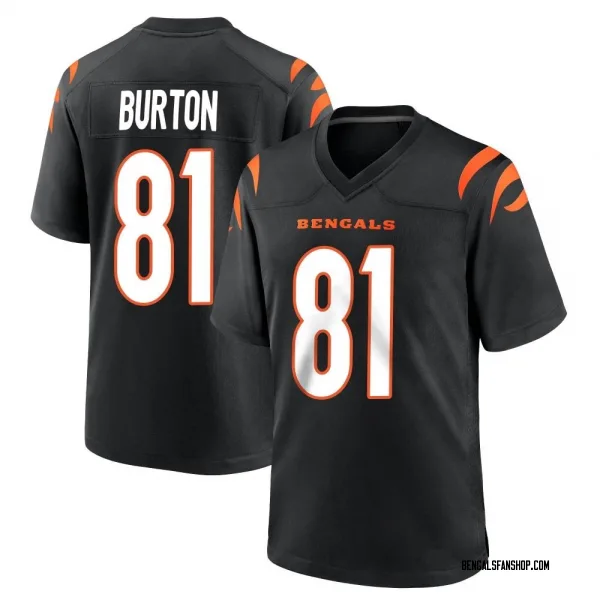 Youth Jermaine Burton Cincinnati Bengals Game Black Team Color Jersey