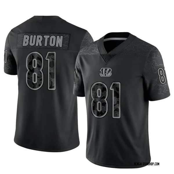 Youth Jermaine Burton Cincinnati Bengals Limited Black Reflective Jersey