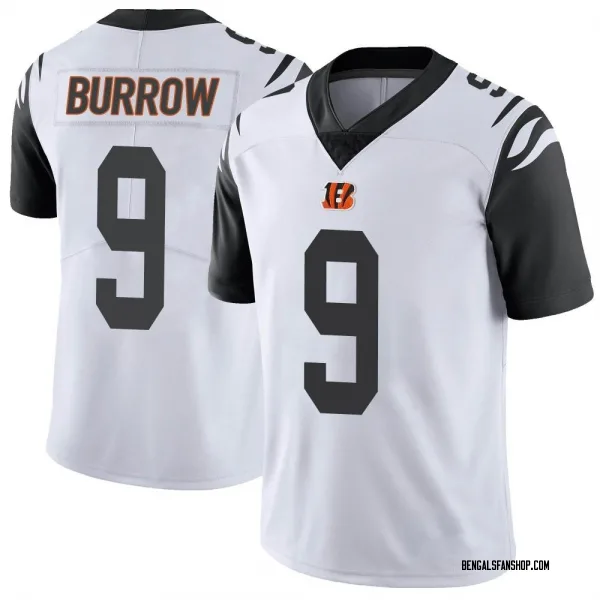 Youth Joe Burrow Cincinnati Bengals Limited White Color Rush Vapor Untouchable Jersey