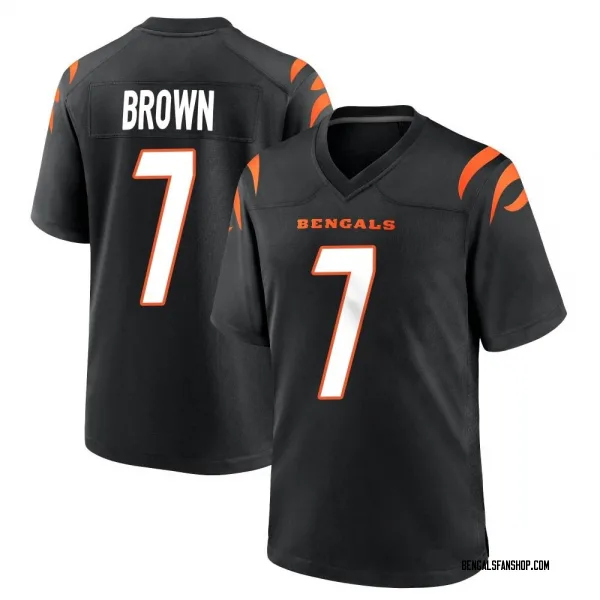 Youth Jon Brown Cincinnati Bengals Game Black Team Color Jersey
