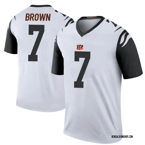 Youth Jon Brown Cincinnati Bengals Legend White Color Rush Jersey