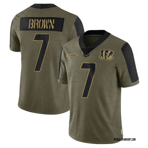 Youth Jon Brown Cincinnati Bengals Limited Olive 2021 Salute To Service Jersey
