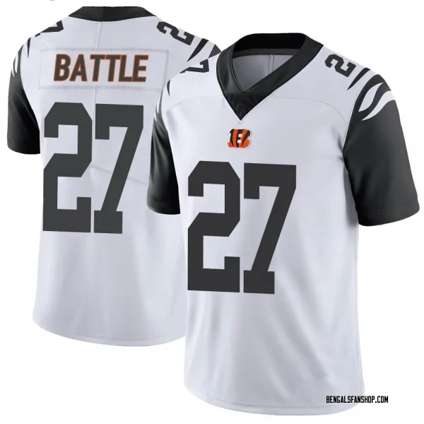 Youth Jordan Battle Cincinnati Bengals Limited White Color Rush Vapor Untouchable Jersey