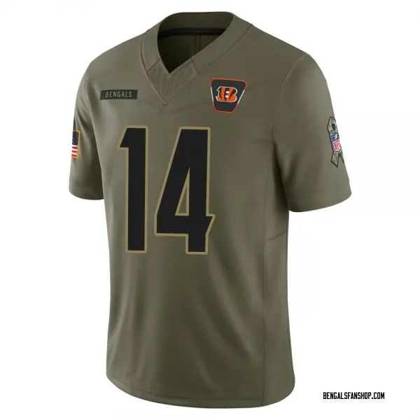 Youth Jordan Moore Cincinnati Bengals Limited Olive 2025 Salute to Service Jersey
