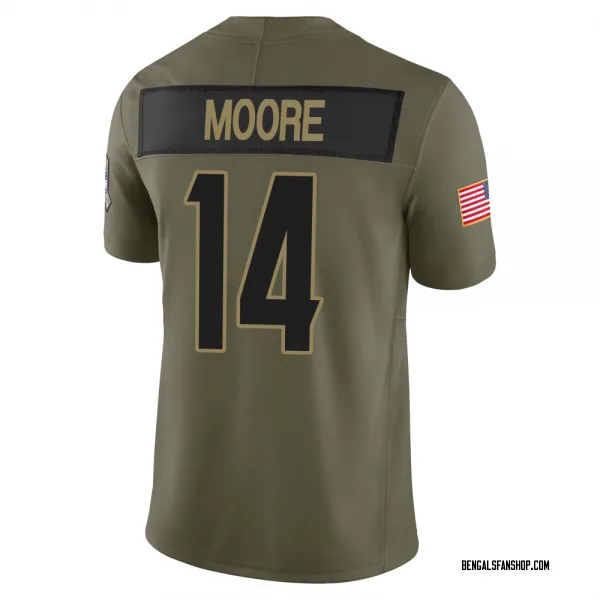Youth Jordan Moore Cincinnati Bengals Limited Olive 2025 Salute to Service Jersey