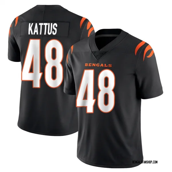 Youth Josh Kattus Cincinnati Bengals Limited Black Team Color Vapor Untouchable Jersey