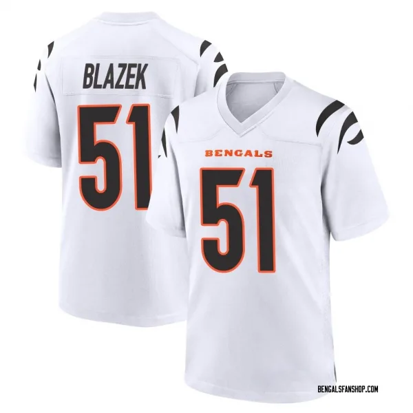 Youth Justin Blazek Cincinnati Bengals Game White Jersey