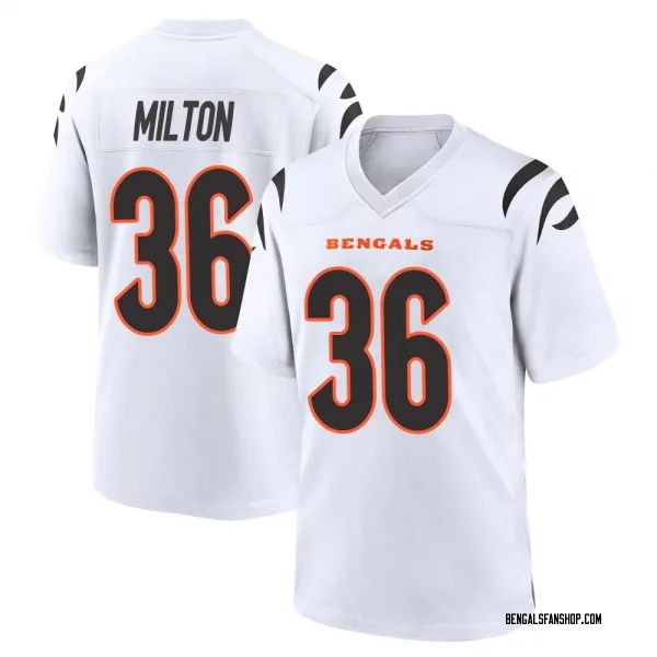 Youth Kendall Milton Cincinnati Bengals Game White Jersey