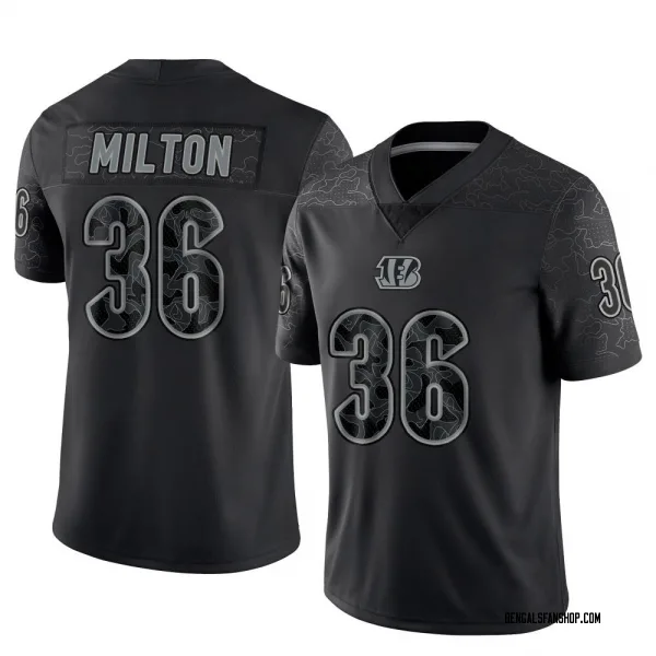 Youth Kendall Milton Cincinnati Bengals Limited Black Reflective Jersey