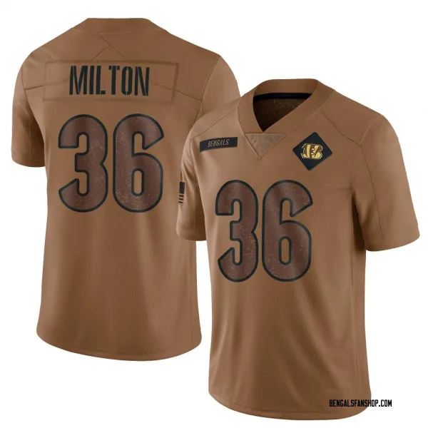 Youth Kendall Milton Cincinnati Bengals Limited Brown 2023 Salute To Service Jersey
