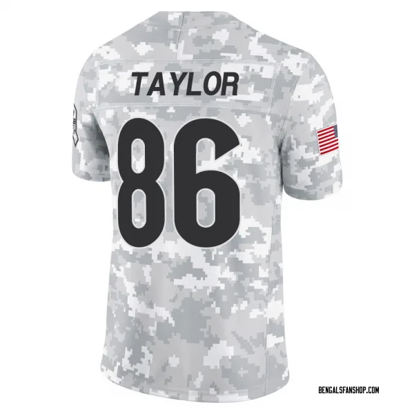 Youth Kole Taylor Cincinnati Bengals Limited Arctic Camo 2024 Salute to Service Jersey