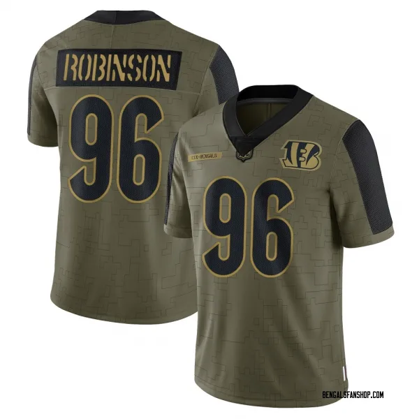 Youth Landon Robinson Cincinnati Bengals Limited Olive 2021 Salute To Service Jersey