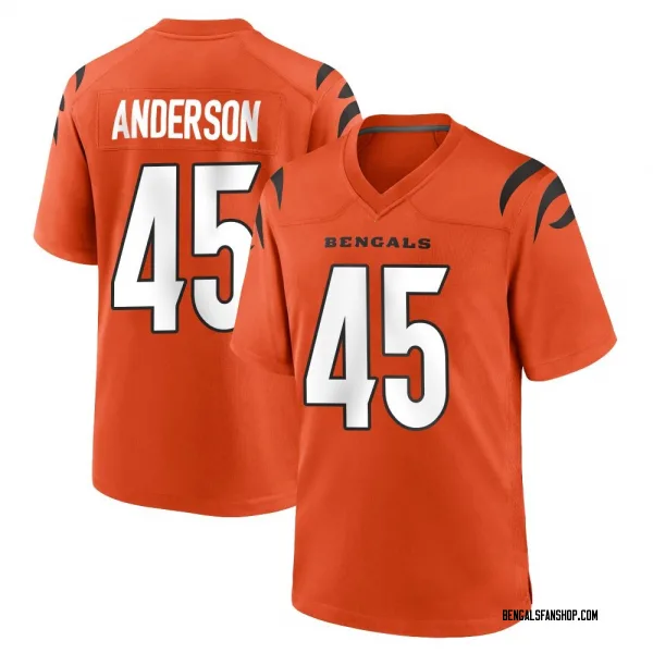 Youth Liam Anderson Cincinnati Bengals Game Orange Jersey