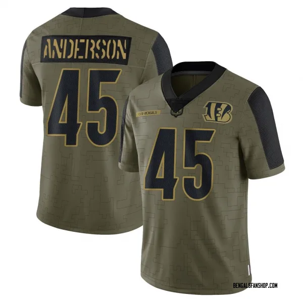 Youth Liam Anderson Cincinnati Bengals Limited Olive 2021 Salute To Service Jersey