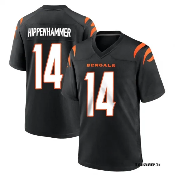 Youth Mac Hippenhammer Cincinnati Bengals Game Black Team Color Jersey