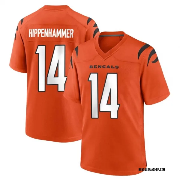 Youth Mac Hippenhammer Cincinnati Bengals Game Orange Jersey