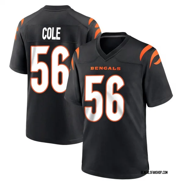 Youth Myles Cole Cincinnati Bengals Game Black Team Color Jersey