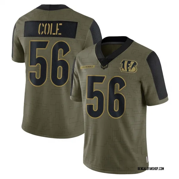 Youth Myles Cole Cincinnati Bengals Limited Olive 2021 Salute To Service Jersey