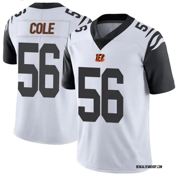 Youth Myles Cole Cincinnati Bengals Limited White Color Rush Vapor Untouchable Jersey