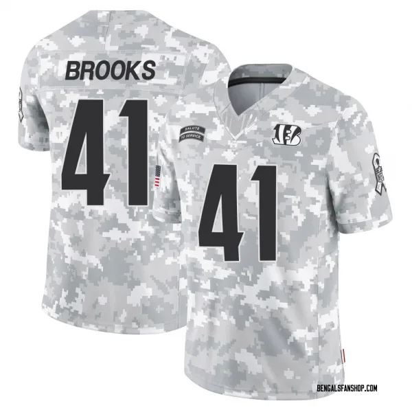 Youth Nate Brooks Cincinnati Bengals Limited Arctic Camo 2024 Salute to Service Jersey