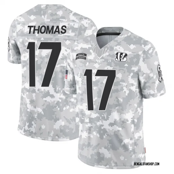 Youth Noah Thomas Cincinnati Bengals Limited Arctic Camo 2024 Salute to Service Jersey