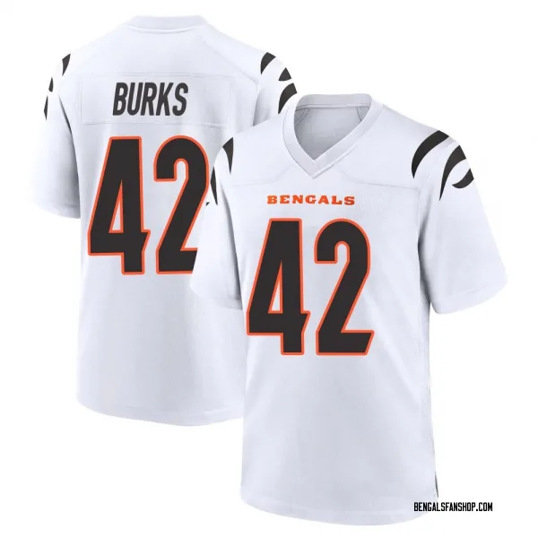 Youth Oren Burks Cincinnati Bengals Game White Jersey