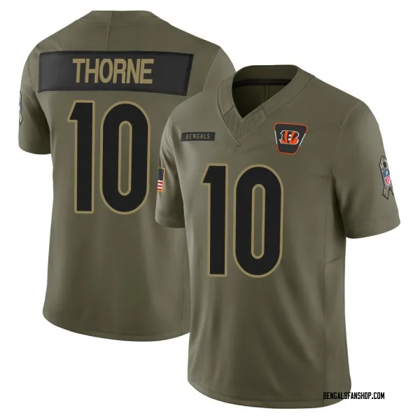 Youth Payton Thorne Cincinnati Bengals Limited Olive 2025 Salute to Service Jersey