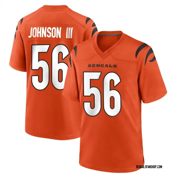 Youth Raymond Johnson III Cincinnati Bengals Game Orange Jersey
