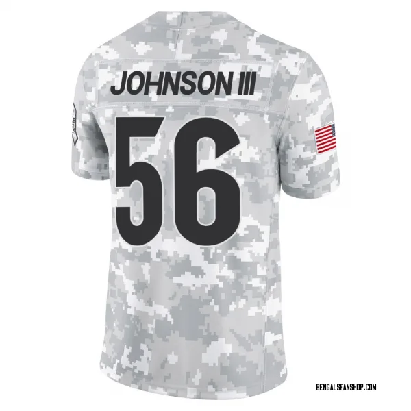 Youth Raymond Johnson III Cincinnati Bengals Limited Arctic Camo 2024 Salute to Service Jersey