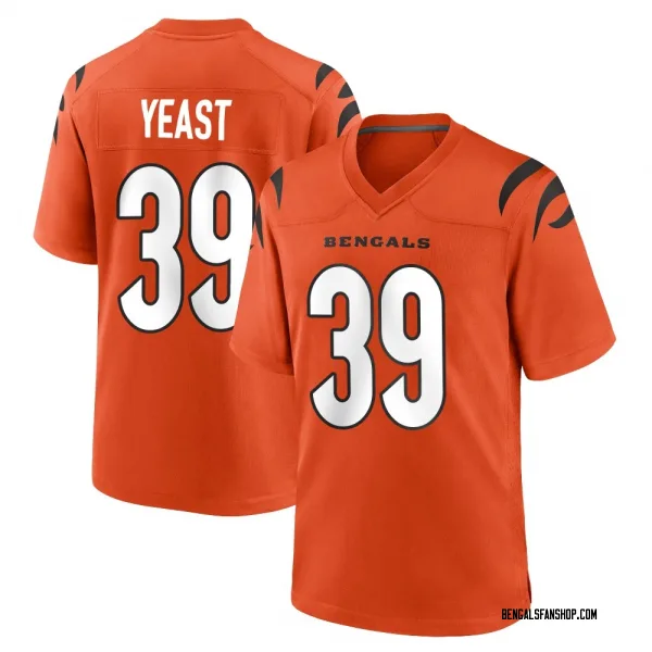 Youth Russ Yeast Cincinnati Bengals Game Orange Jersey
