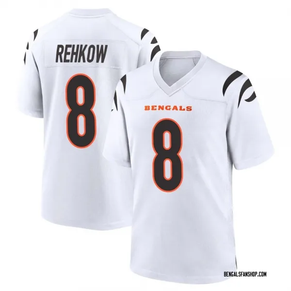 Youth Ryan Rehkow Cincinnati Bengals Game White Jersey