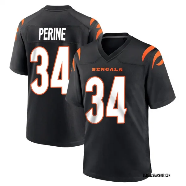 Youth Samaje Perine Cincinnati Bengals Game Black Team Color Jersey