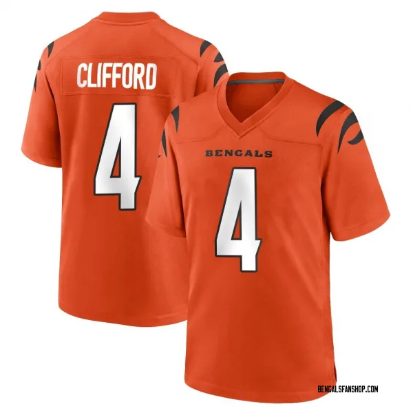 Youth Sean Clifford Cincinnati Bengals Game Orange Jersey