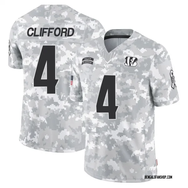 Youth Sean Clifford Cincinnati Bengals Limited Arctic Camo 2024 Salute to Service Jersey