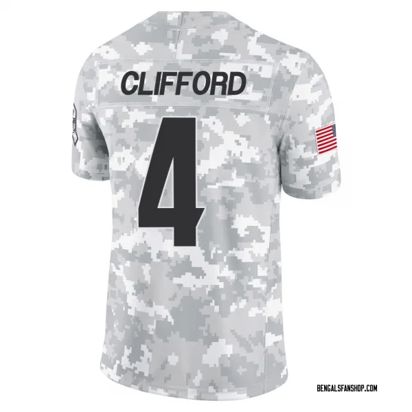 Youth Sean Clifford Cincinnati Bengals Limited Arctic Camo 2024 Salute to Service Jersey