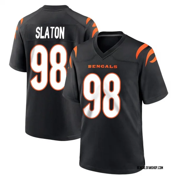 Youth T.J. Slaton Cincinnati Bengals Game Black Team Color Jersey