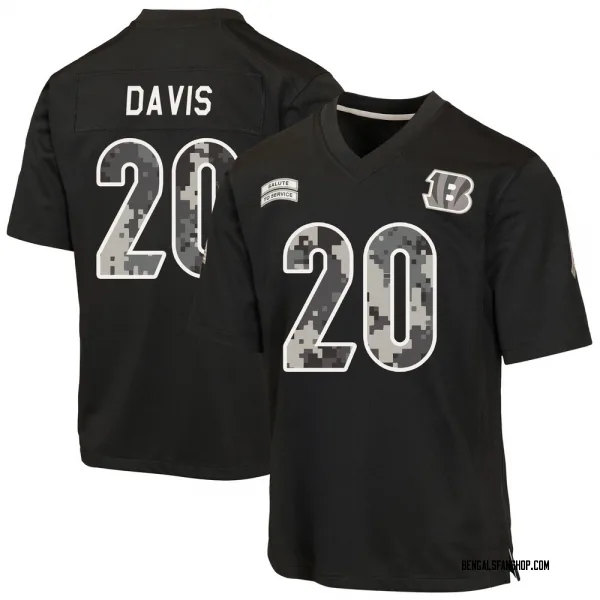 Youth Tacario Davis Cincinnati Bengals Game Black 2026 Salute to Service Jersey