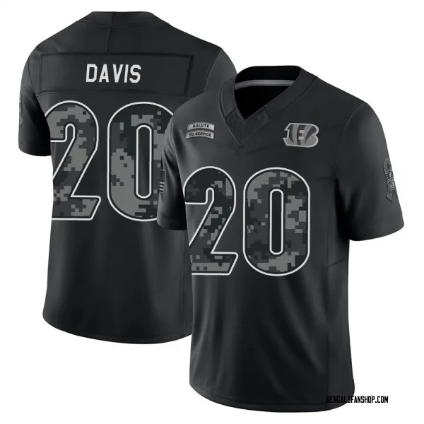 Youth Tacario Davis Cincinnati Bengals Limited Black 2026 Salute to Service Stitched Jersey